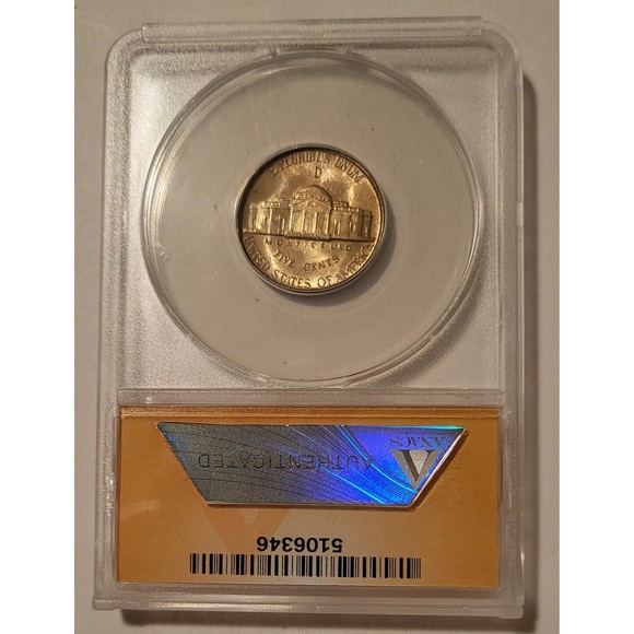 1944 D/D Jefferson Silver Nickel RPM-4 MS64 ANACS - Picture 2 of 4